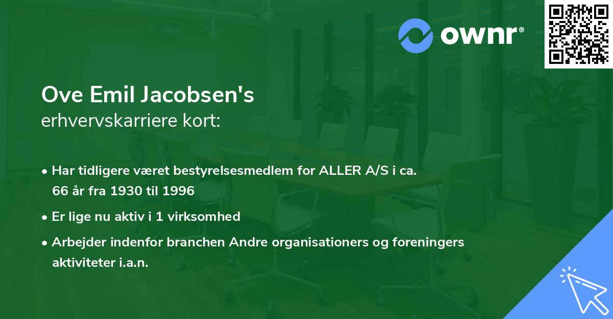 Ove Emil Jacobsen's erhvervskarriere kort