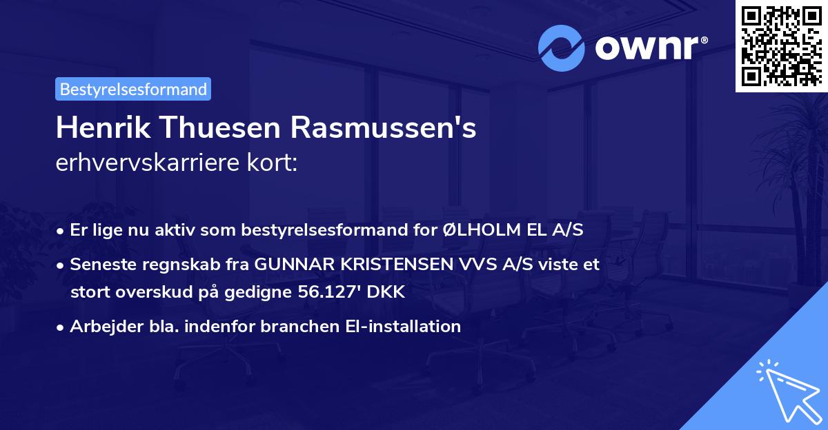 Henrik Thuesen Rasmussen's erhvervskarriere kort