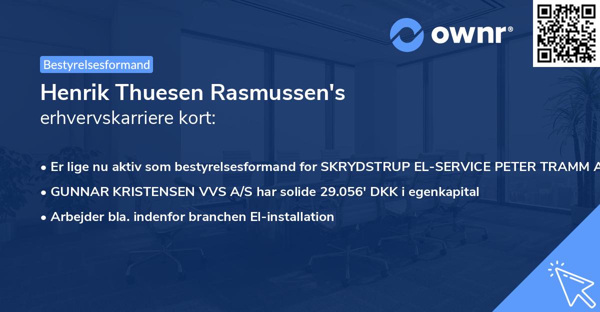 Henrik Thuesen Rasmussen's erhvervskarriere kort