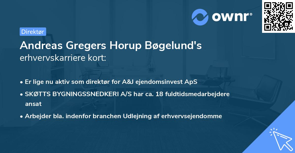 Andreas Gregers Horup Bøgelund's erhvervskarriere kort
