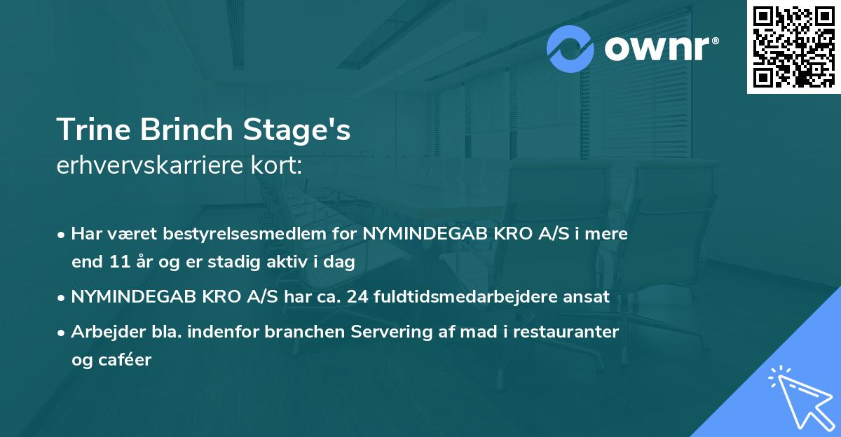 Trine Brinch Stage's erhvervskarriere kort