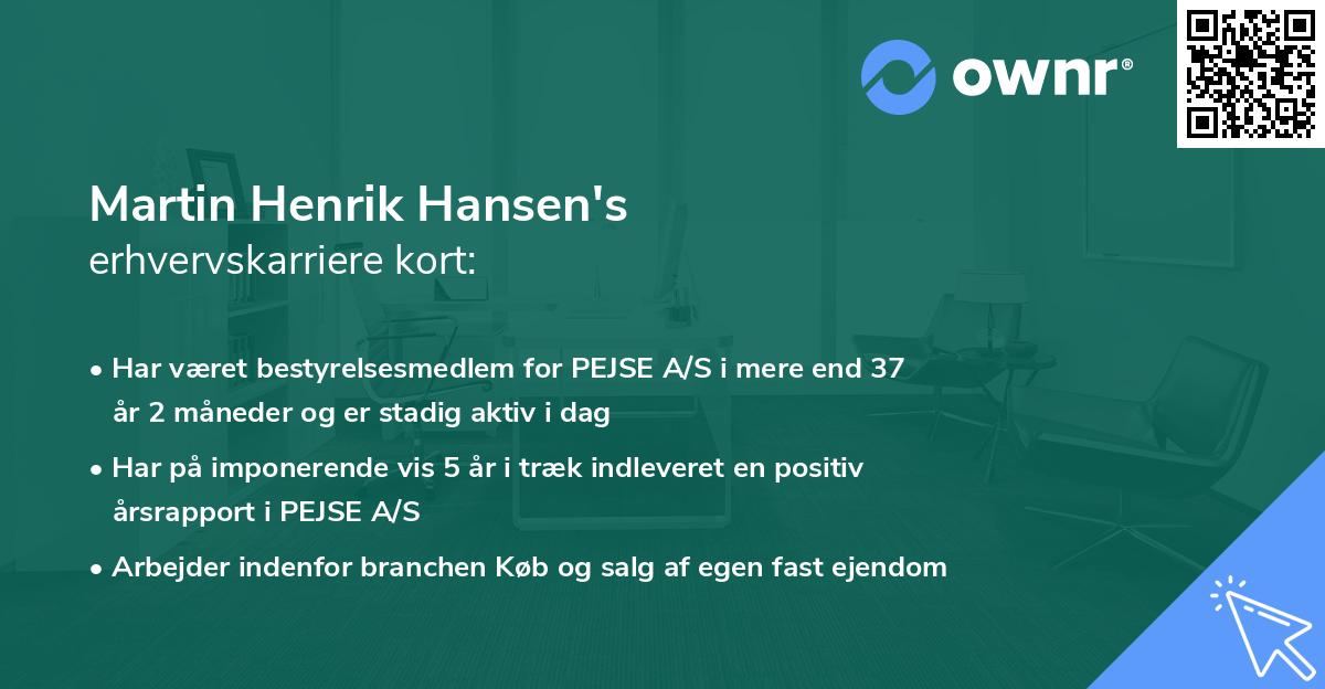 Martin Henrik Hansen's erhvervskarriere kort