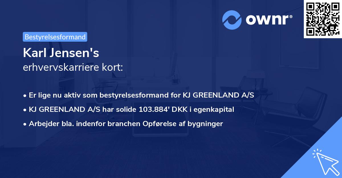Karl Jensen's erhvervskarriere kort