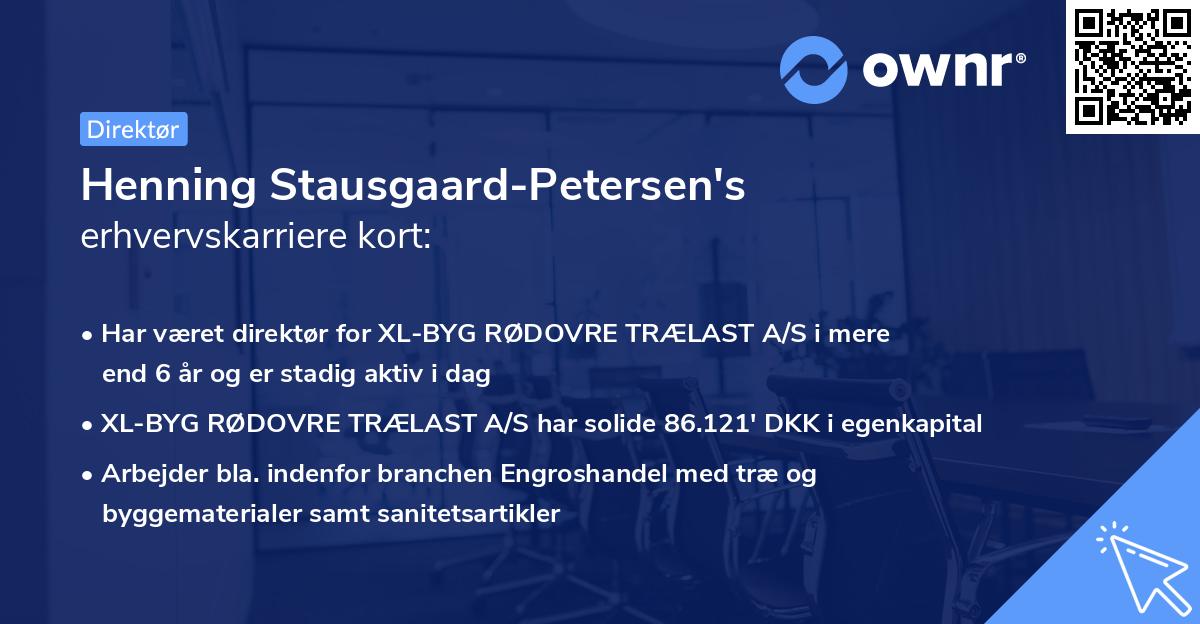 Henning Stausgaard-Petersen's erhvervskarriere kort