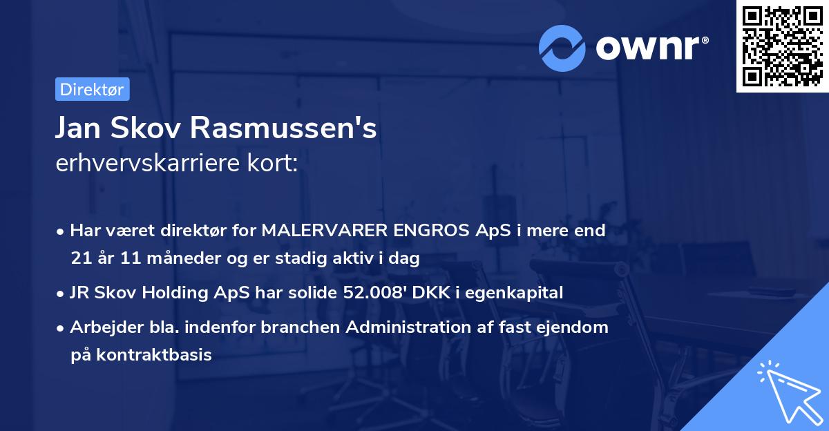 Jan Skov Rasmussen's erhvervskarriere kort