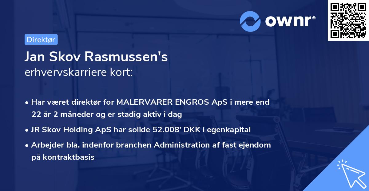 Jan Skov Rasmussen's erhvervskarriere kort