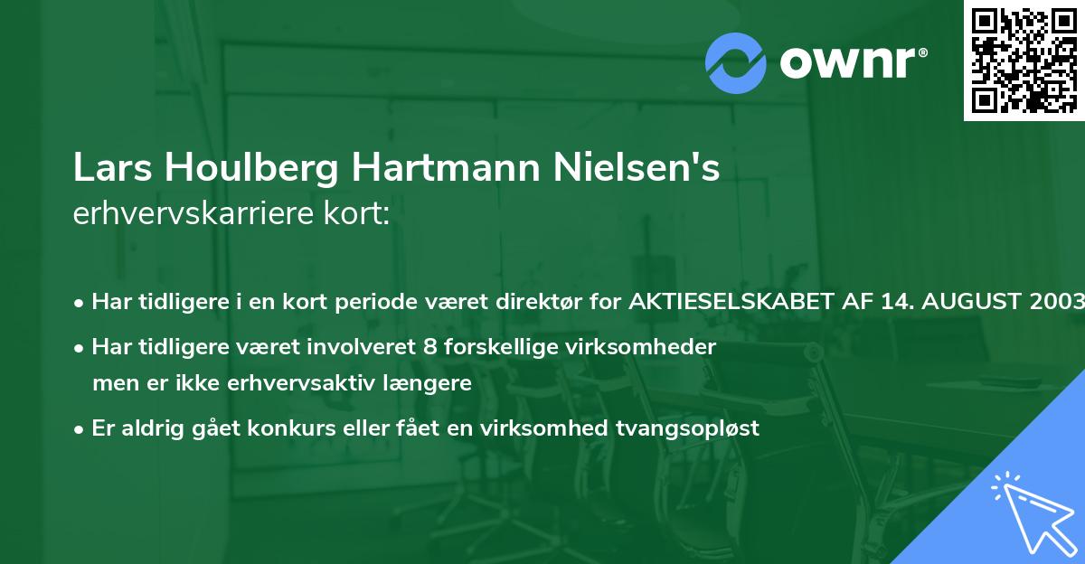 Lars Houlberg Hartmann Nielsen's erhvervskarriere kort