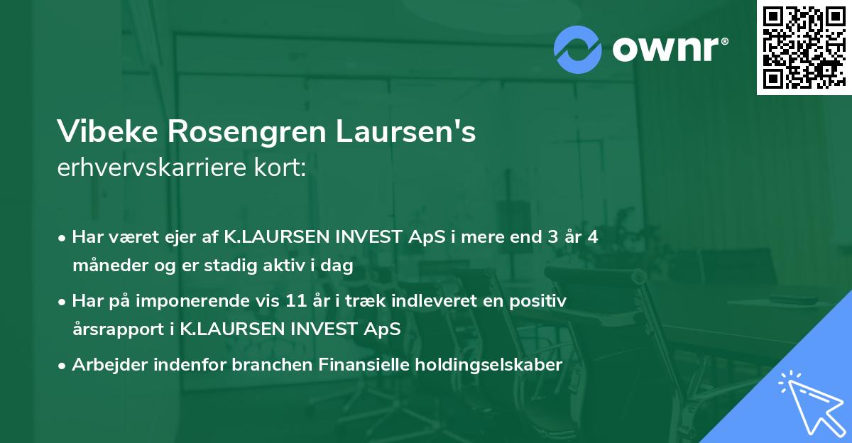 Vibeke Rosengren Laursen's erhvervskarriere kort