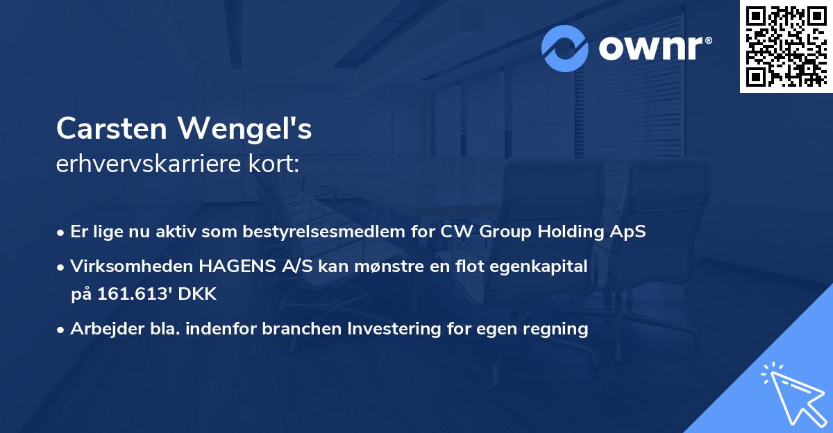 Carsten Wengel's erhvervskarriere kort