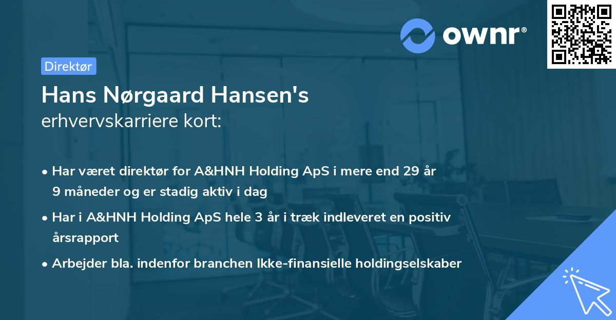 Hans Nørgaard Hansen's erhvervskarriere kort
