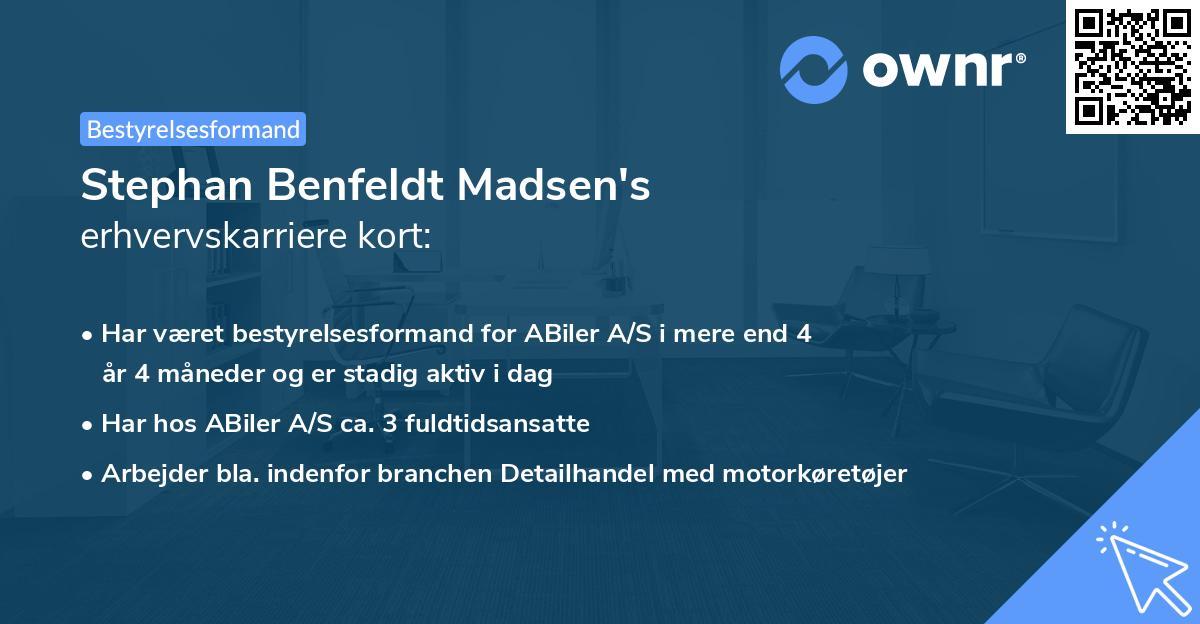 Stephan Benfeldt Madsen's erhvervskarriere kort