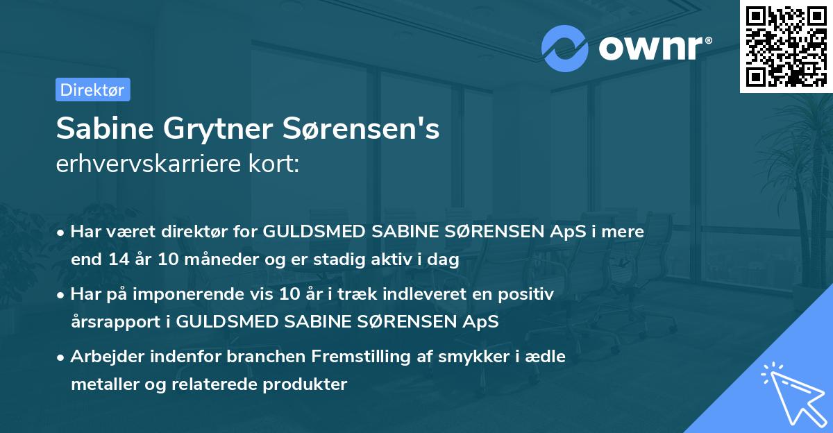 Sabine Grytner Sørensen's erhvervskarriere kort