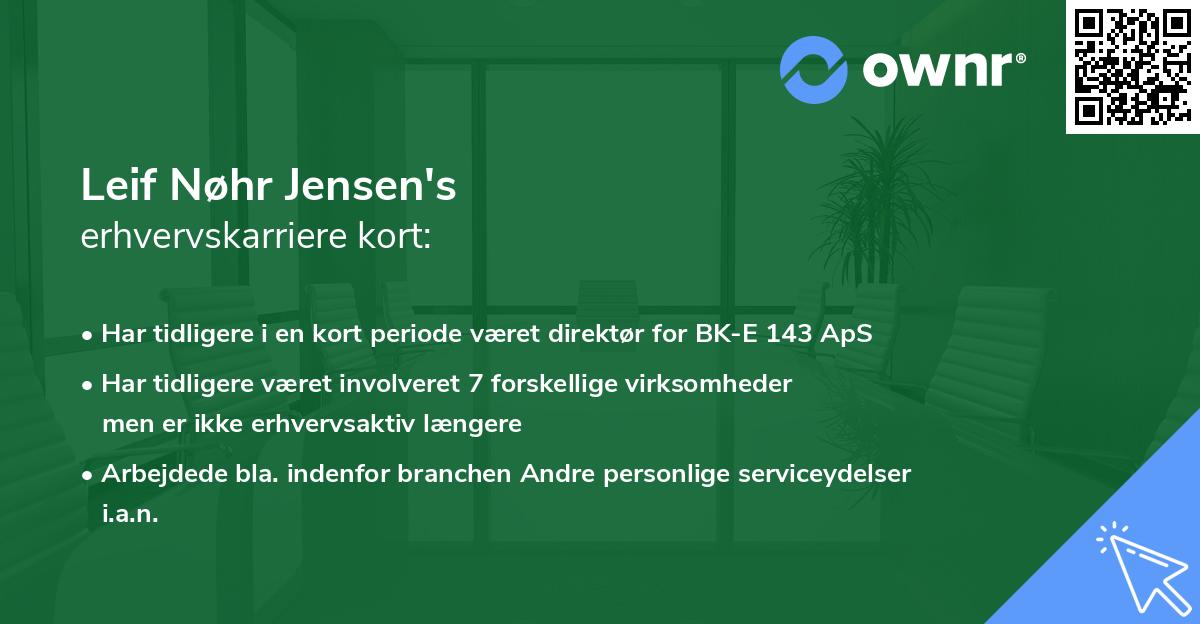 Leif Nøhr Jensen's erhvervskarriere kort