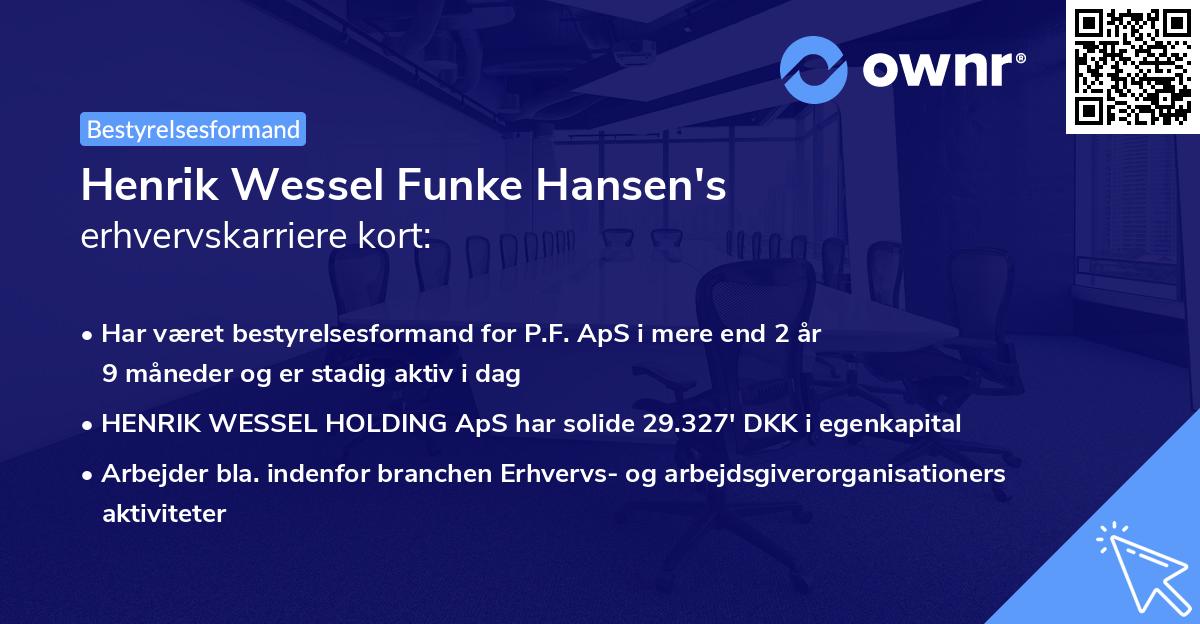 Henrik Wessel Funke Hansen's erhvervskarriere kort