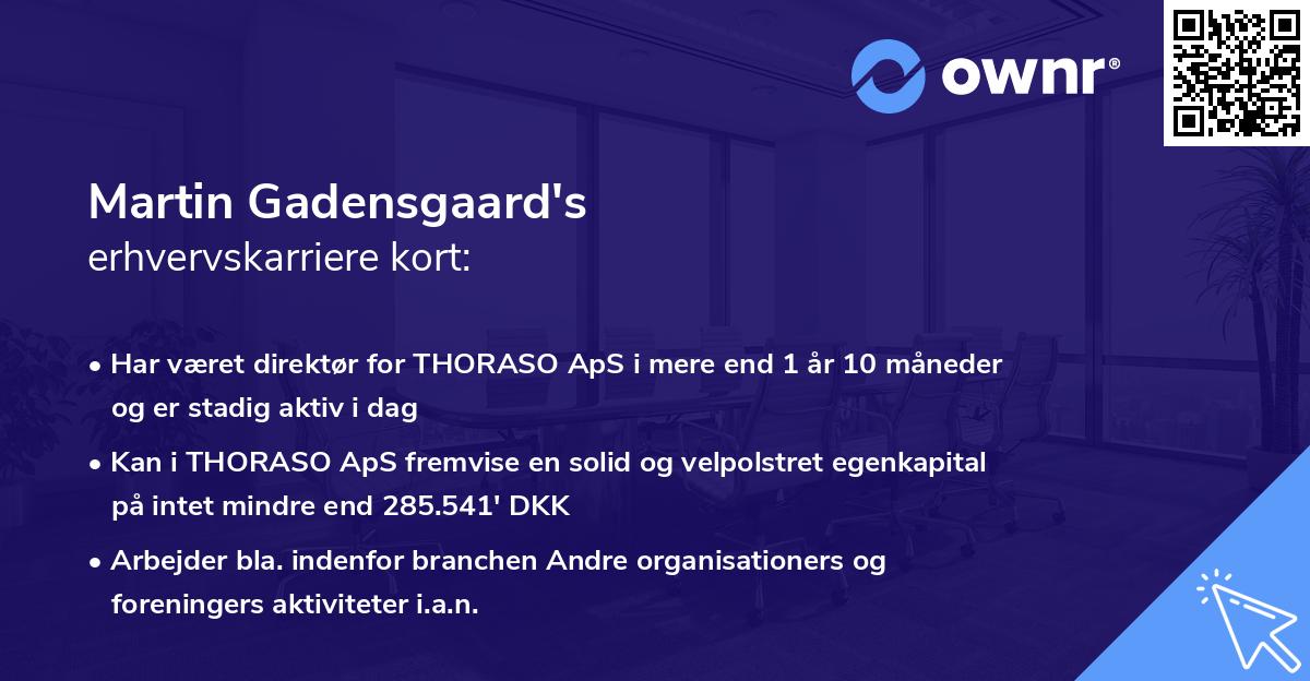 Martin Gadensgaard's erhvervskarriere kort