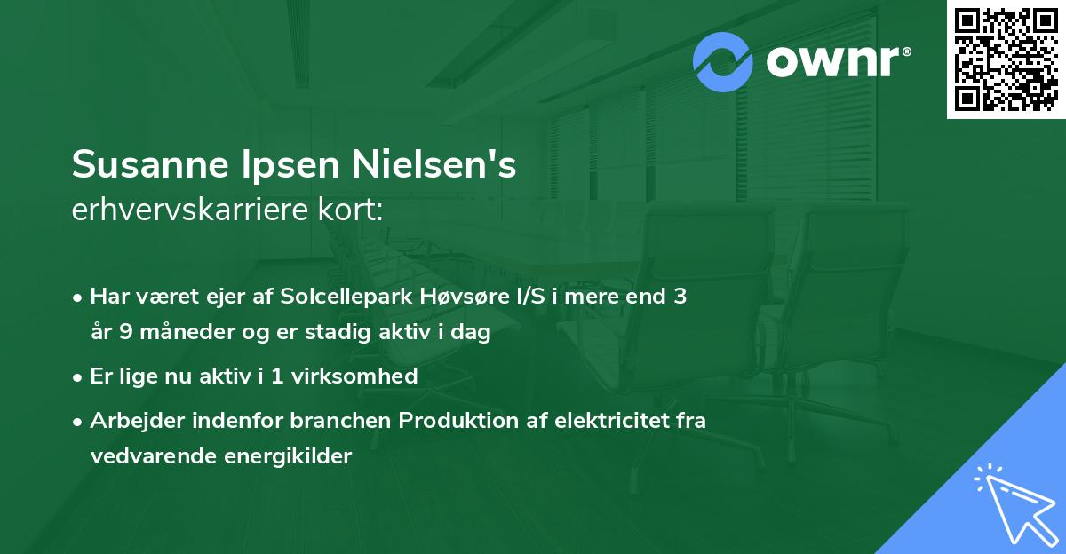 Susanne Ipsen Nielsen's erhvervskarriere kort