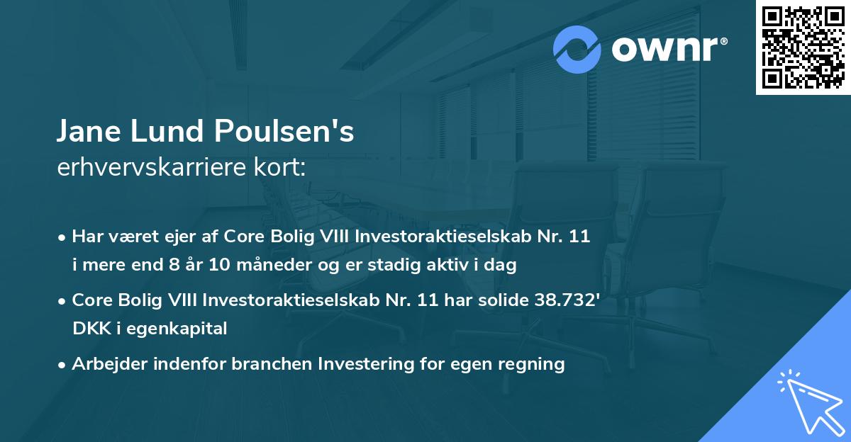 Jane Lund Poulsen's erhvervskarriere kort