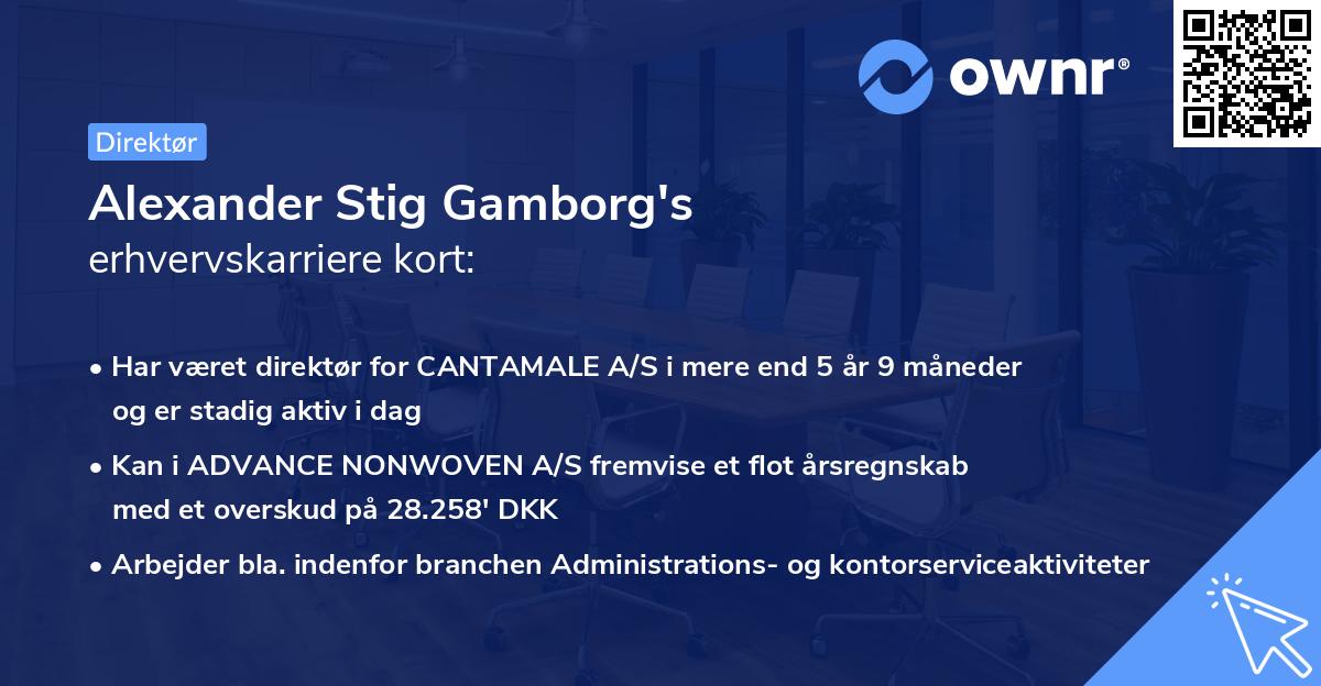 Alexander Stig Gamborg's erhvervskarriere kort