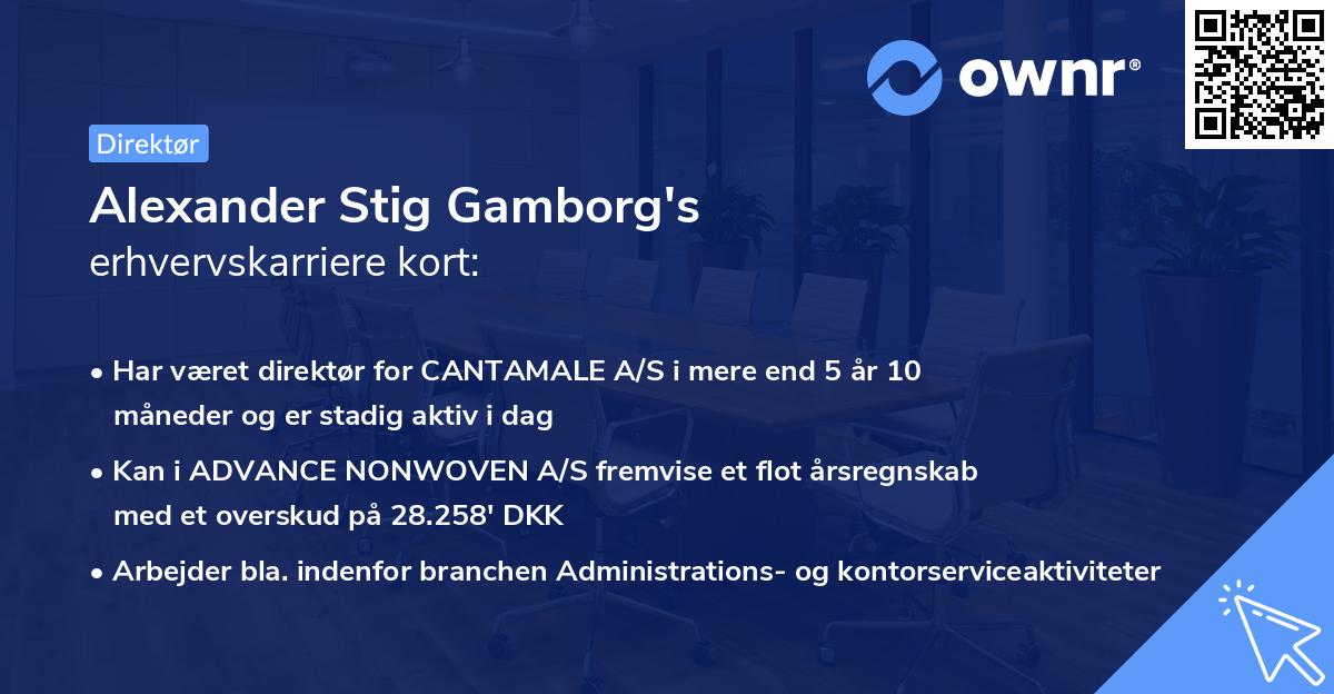 Alexander Stig Gamborg's erhvervskarriere kort