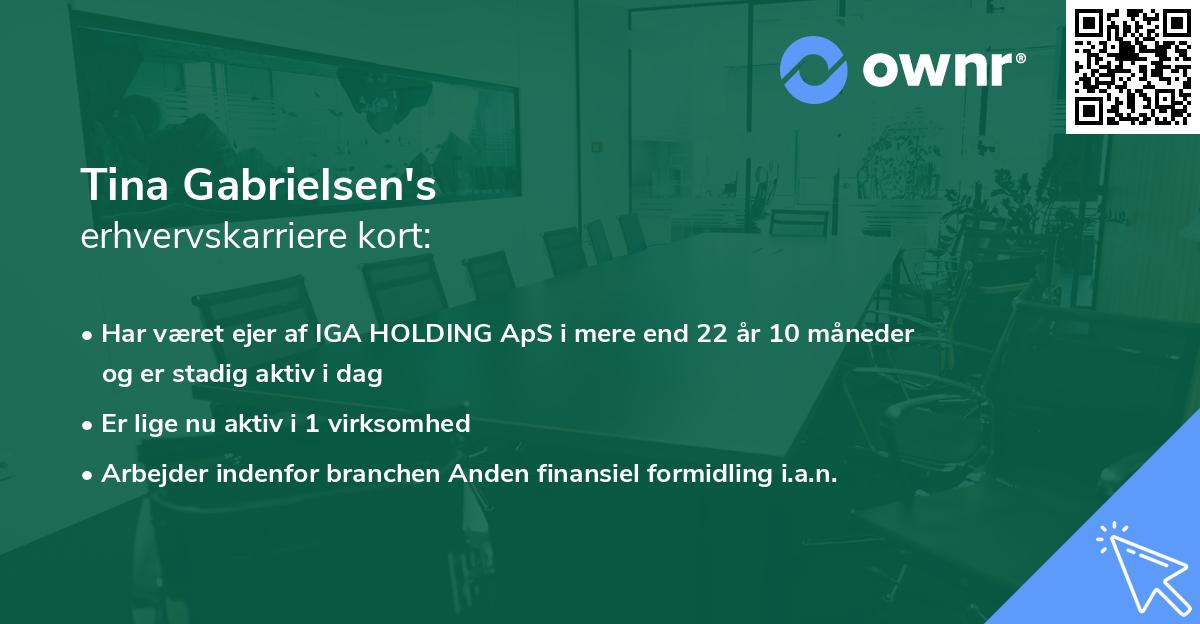 Tina Gabrielsen's erhvervskarriere kort