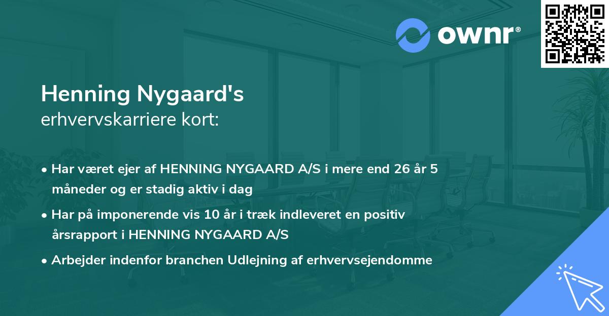 Henning Nygaard's erhvervskarriere kort