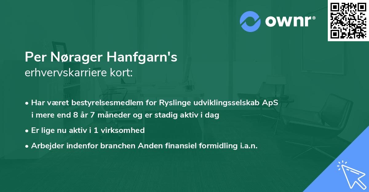 Per Nørager Hanfgarn's erhvervskarriere kort