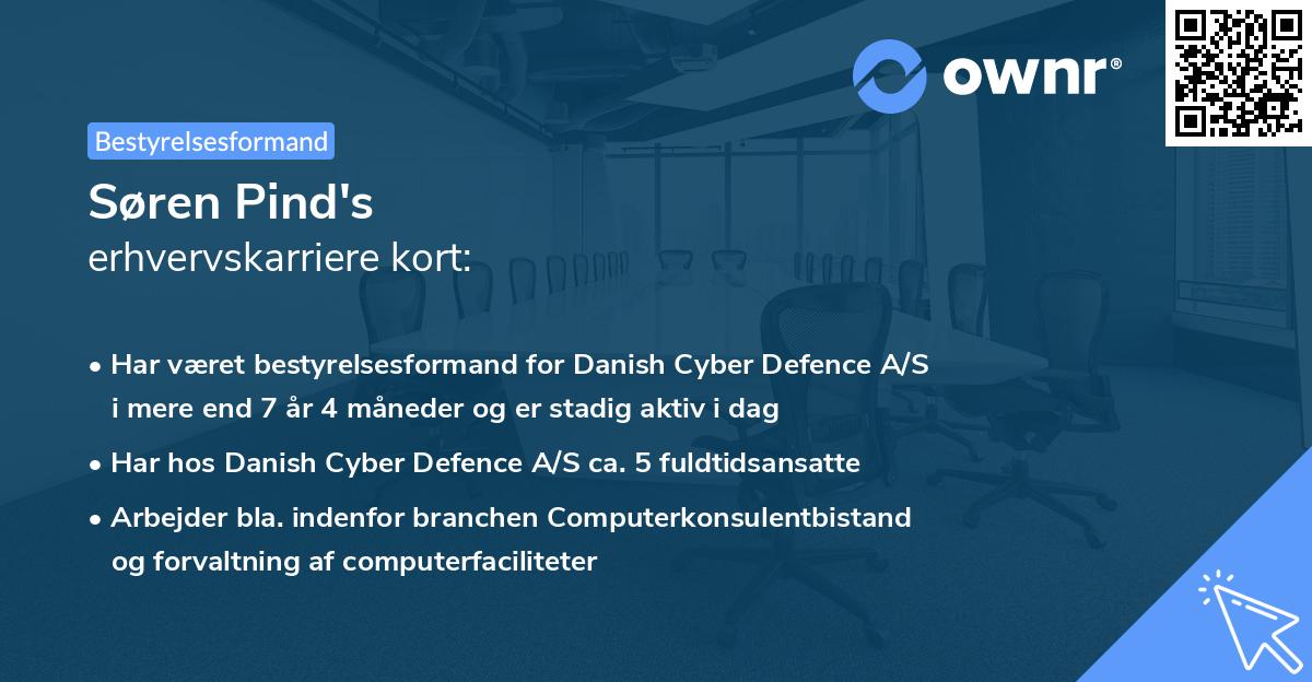 Søren Pind's erhvervskarriere kort