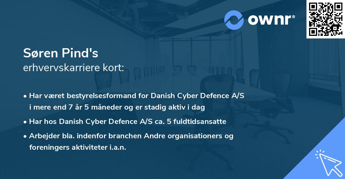 Søren Pind's erhvervskarriere kort