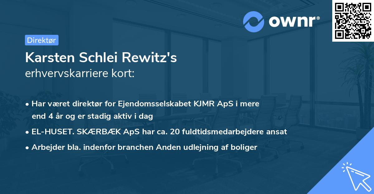 Karsten Schlei Rewitz's erhvervskarriere kort