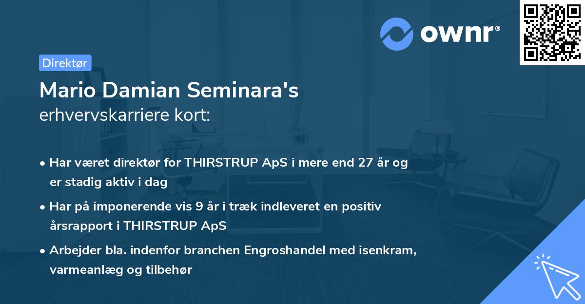 Mario Damian Seminara's erhvervskarriere kort