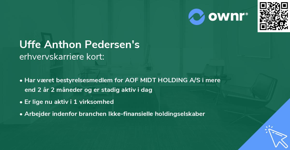 Uffe Anthon Pedersen's erhvervskarriere kort