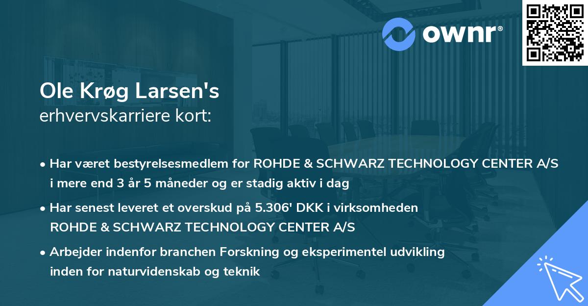 Ole Krøg Larsen's erhvervskarriere kort