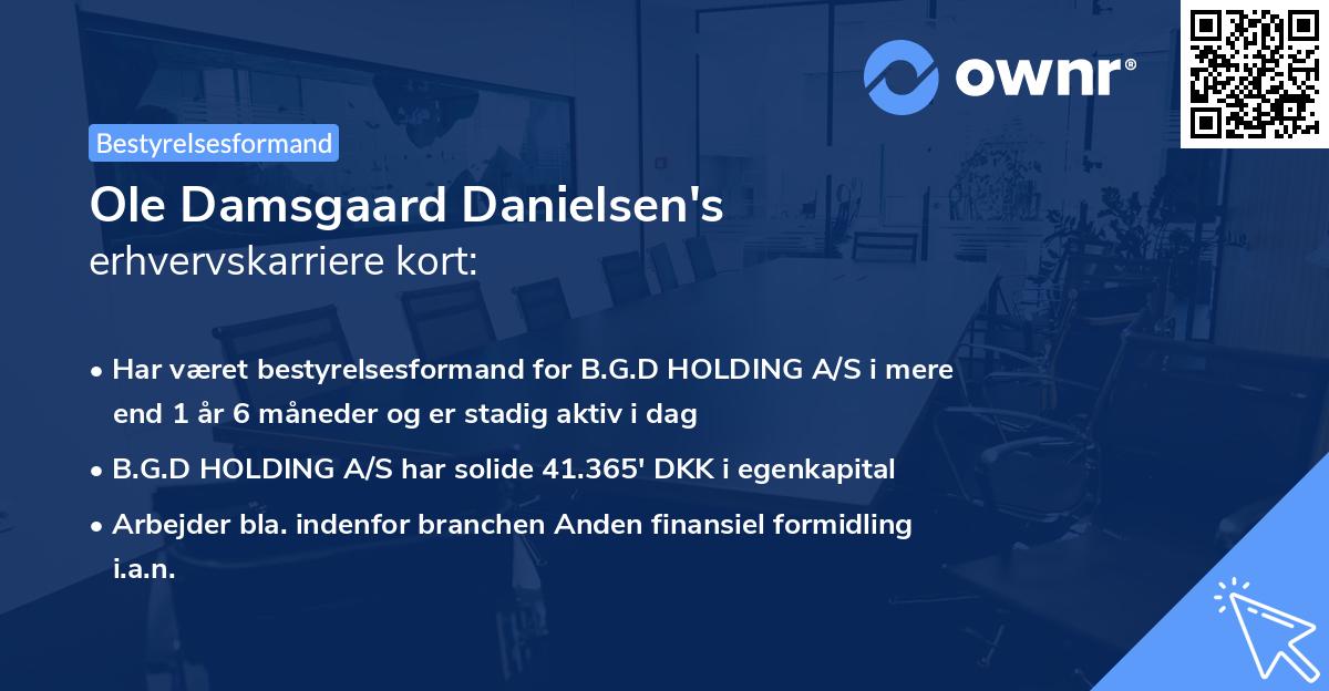 Ole Damsgaard Danielsen's erhvervskarriere kort