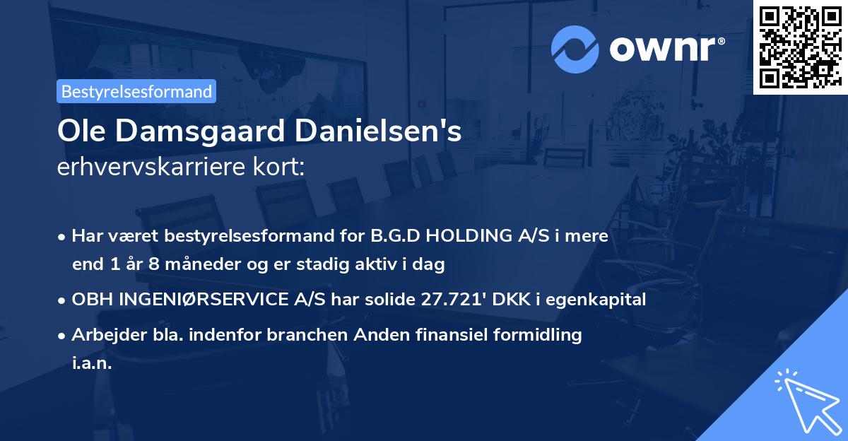 Ole Damsgaard Danielsen's erhvervskarriere kort