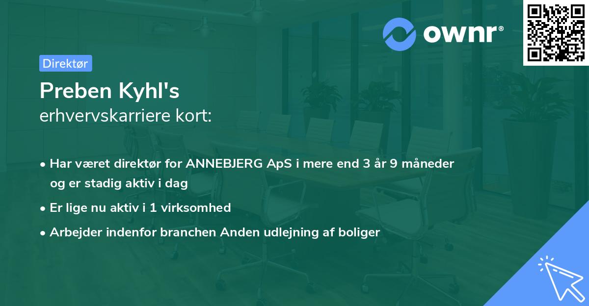 Preben Kyhl's erhvervskarriere kort