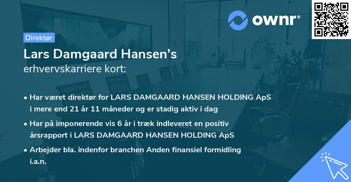 Lars Damgaard Hansen's erhvervskarriere kort