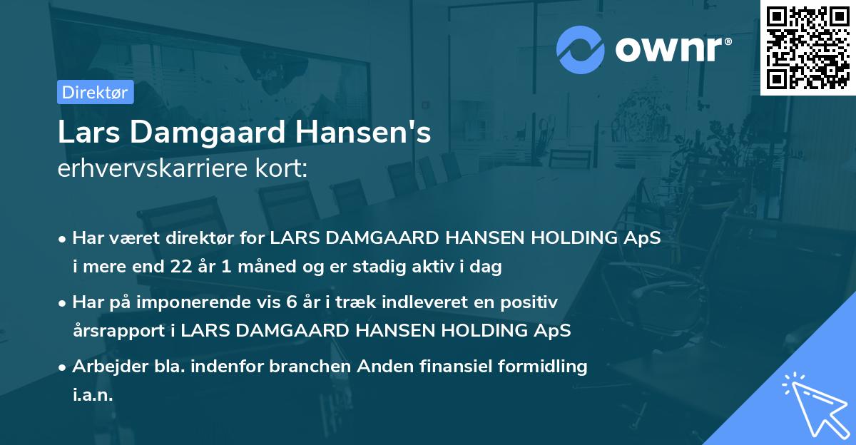 Lars Damgaard Hansen's erhvervskarriere kort