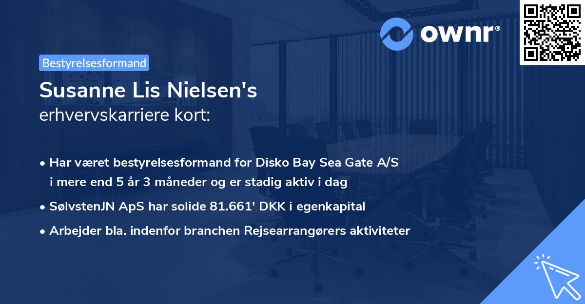 Susanne Lis Nielsen's erhvervskarriere kort
