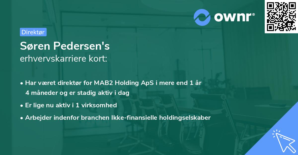 Søren Pedersen's erhvervskarriere kort