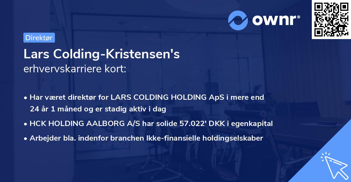 Lars Colding-Kristensen's erhvervskarriere kort