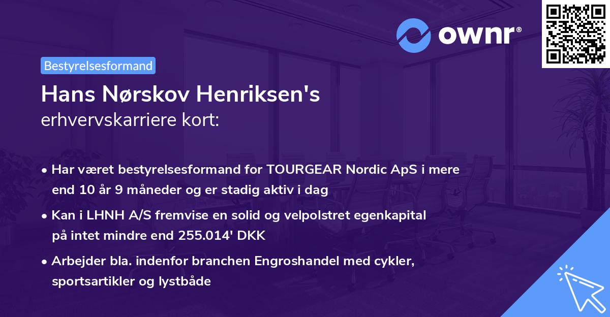 Hans Nørskov Henriksen's erhvervskarriere kort