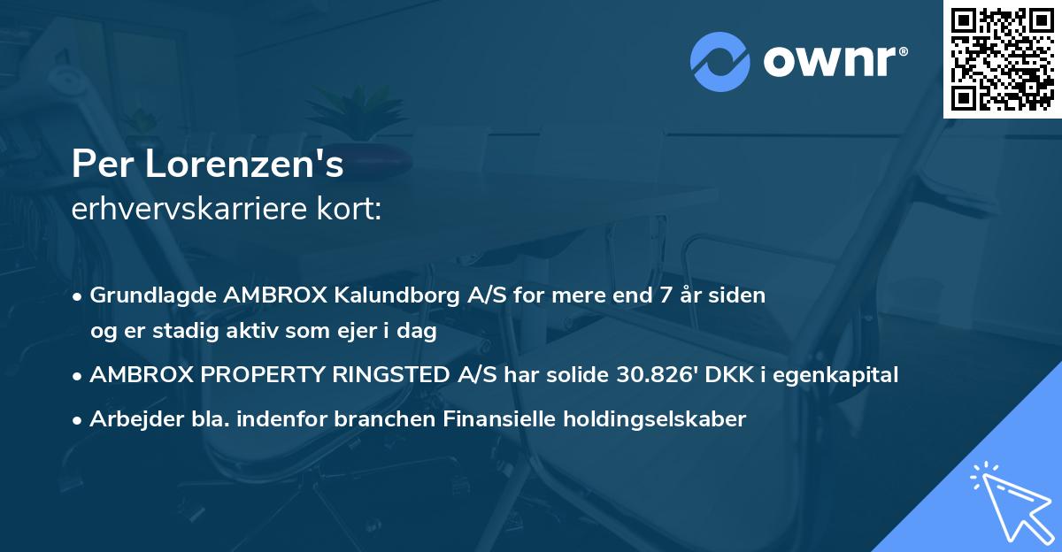 Per Lorenzen's erhvervskarriere kort
