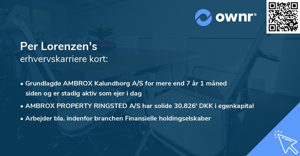 Per Lorenzen's erhvervskarriere kort