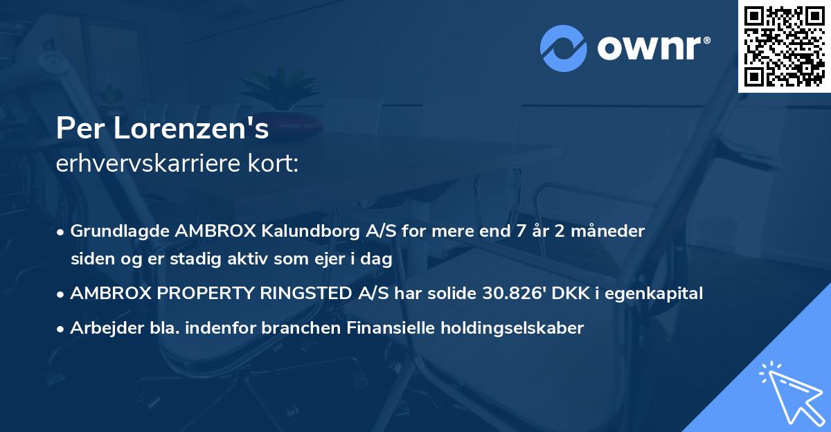 Per Lorenzen's erhvervskarriere kort