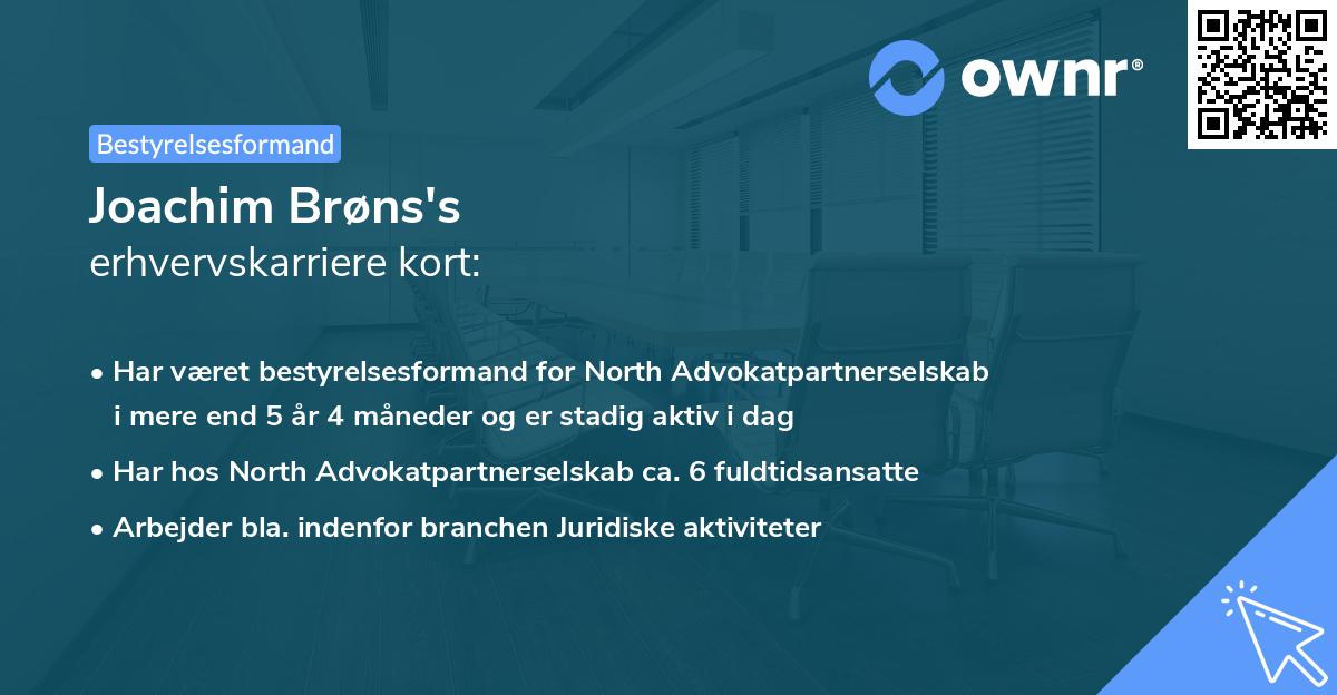 Joachim Brøns's erhvervskarriere kort