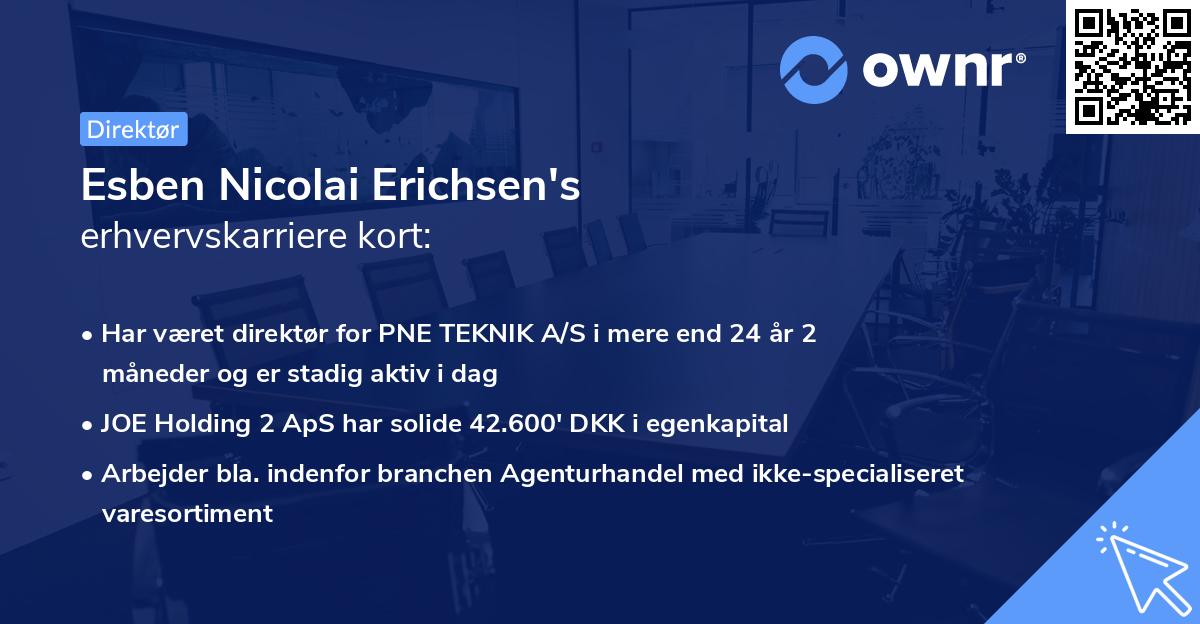 Esben Nicolai Erichsen's erhvervskarriere kort