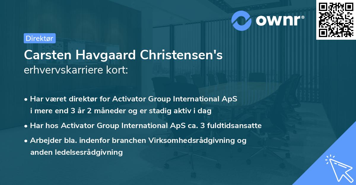 Carsten Havgaard Christensen's erhvervskarriere kort