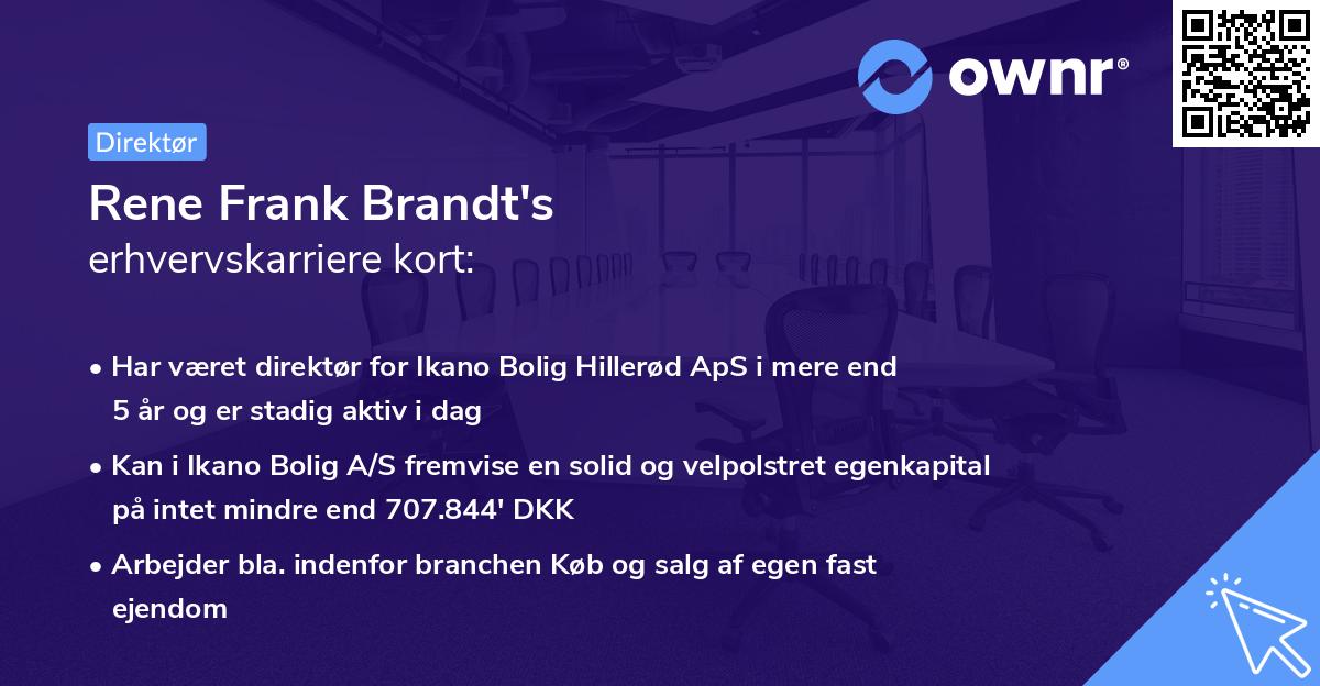Rene Frank Brandt's erhvervskarriere kort