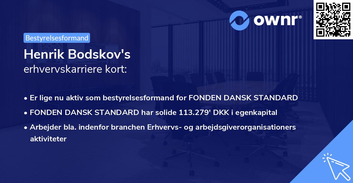 Henrik Bodskov's erhvervskarriere kort