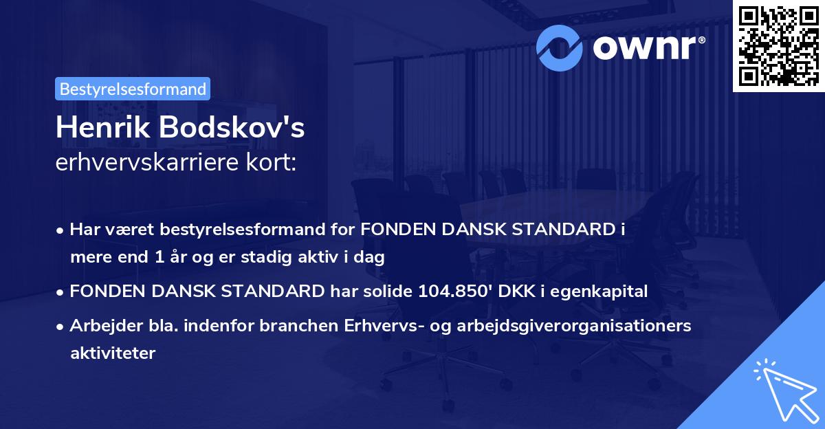 Henrik Bodskov's erhvervskarriere kort